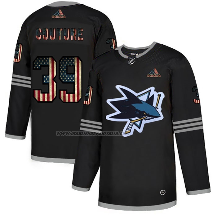 Maglia Hockey San Jose Sharks Logan Couture 2020 USA Flag Nero